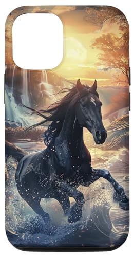 Hülle für iPhone 14 Pure Naturszene Und Schwarzes Pferd von Black Animal Lovers store