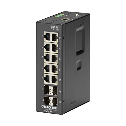 Black Box - Gigabit Ethernet (1000 Mbit/s) Extreme Temperatur verwalteter Switch - (10) 10/100/1000-Mbit/s Kupfer RJ45, (4) 100/1000-Mbit/s SFP von Black Box