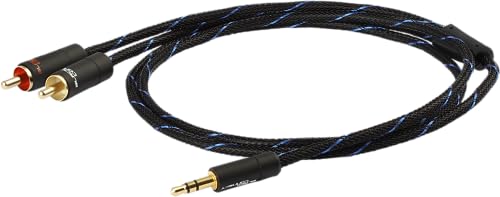 Black Connect 3,5 m Schwarz 3.5mm Audio Jack Stecker auf Buchse Kabel für Tablet, Smartphone, Kopfhörer, Lautsprecher von Black Connect