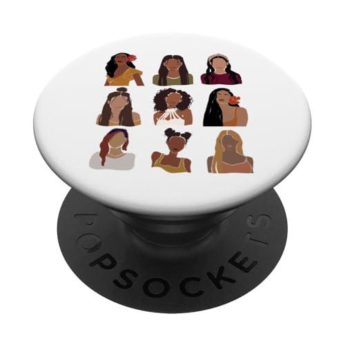 Abstrakte schwarze Frauen Schwester Black Pride Frauen gesichtslose Kunst PopSockets Klebender PopGrip von Black Girl Magic Tees NYC