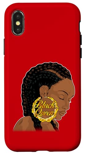 Black Queen Gen X 90s Mädchen Bambus Ohrringe Cornrows Damen Hülle für iPhone X/XS von Black Girl Magic Tees NYC