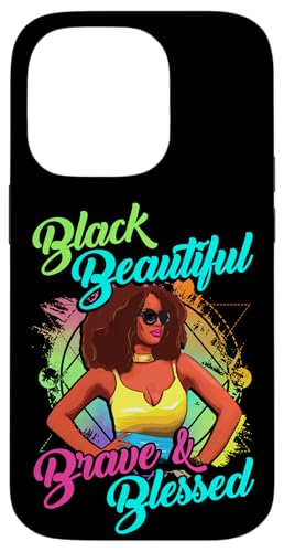 Schwarze Königin Schöne, mutige, gesegnete tropische Sommerfrauen Hülle für iPhone 14 Pro von Black Girl Magic Tees NYC