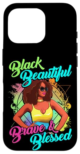 Schwarze Königin Schöne, mutige, gesegnete tropische Sommerfrauen Hülle für iPhone 16 Pro von Black Girl Magic Tees NYC