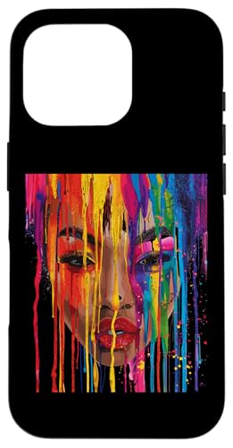 Cool African Woman Afro Color Painted Face Juneteenth Vibes Hülle für iPhone 16 Pro Cool African Woman Afro Color Painted Face Juneteenth Vibes Hülle für iPhone 16 Pro von Black History Month Every Month
