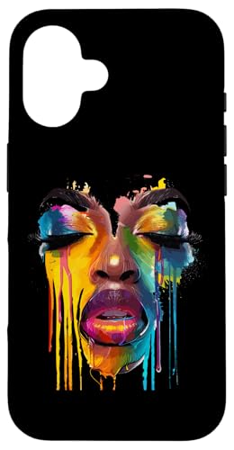 Cool African Woman Afro Color Painted Face Juneteenth Vibes Hülle für iPhone 16 Cool African Woman Afro Color Painted Face Juneteenth Vibes Hülle für iPhone 16 von Black History Month Every Month