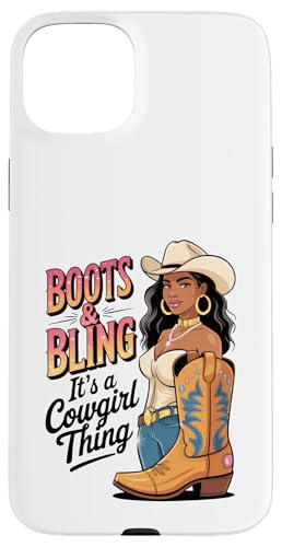 Black Cowgirl Melanin - Boots & Bling It's a Cowgirl Thing Hülle für iPhone 15 Plus von Black History Texas African American Cowgirl South