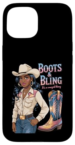 Black Cowgirl Melanin - Boots & Bling It's a Cowgirl Thing Hülle für iPhone 15 Black Cowgirl Melanin - Boots & Bling It's a Cowgirl Thing Hülle für iPhone 15 von Black History Texas African American Cowgirl South