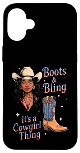 Black Cowgirl Melanin - Boots & Bling It's a Cowgirl Thing Hülle für iPhone 16 Plus Black Cowgirl Melanin - Boots & Bling It's a Cowgirl Thing Hülle für iPhone 16 Plus von Black History Texas African American Cowgirl South