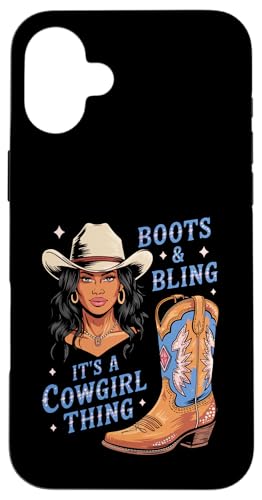 Black Cowgirl Melanin - Boots & Bling It's a Cowgirl Thing Hülle für iPhone 16 Plus Black Cowgirl Melanin - Boots & Bling It's a Cowgirl Thing Hülle für iPhone 16 Plus von Black History Texas African American Cowgirl South
