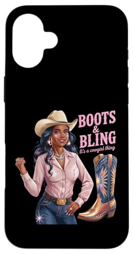 Black Cowgirl Melanin - Boots & Bling It's a Cowgirl Thing Hülle für iPhone 16 Plus Black Cowgirl Melanin - Boots & Bling It's a Cowgirl Thing Hülle für iPhone 16 Plus von Black History Texas African American Cowgirl South