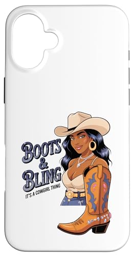 Black Cowgirl Melanin - Boots & Bling It's a Cowgirl Thing Hülle für iPhone 16 Plus Black Cowgirl Melanin - Boots & Bling It's a Cowgirl Thing Hülle für iPhone 16 Plus von Black History Texas African American Cowgirl South