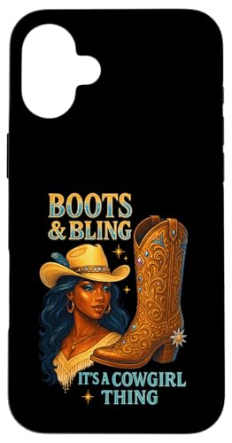 Black Cowgirl Melanin - Boots & Bling It's a Cowgirl Thing Hülle für iPhone 16 Plus Black Cowgirl Melanin - Boots & Bling It's a Cowgirl Thing Hülle für iPhone 16 Plus von Black History Texas African American Cowgirl South