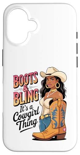 Black Cowgirl Melanin - Boots & Bling It's a Cowgirl Thing Hülle für iPhone 16 Black Cowgirl Melanin - Boots & Bling It's a Cowgirl Thing Hülle für iPhone 16 von Black History Texas African American Cowgirl South