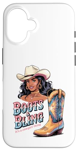 Black Cowgirl Melanin - Boots & Bling It's a Cowgirl Thing Hülle für iPhone 16 Black Cowgirl Melanin - Boots & Bling It's a Cowgirl Thing Hülle für iPhone 16 von Black History Texas African American Cowgirl South