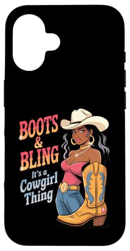 Black Cowgirl Melanin - Boots & Bling It's a Cowgirl Thing Hülle für iPhone 16 Black Cowgirl Melanin - Boots & Bling It's a Cowgirl Thing Hülle für iPhone 16 von Black History Texas African American Cowgirl South