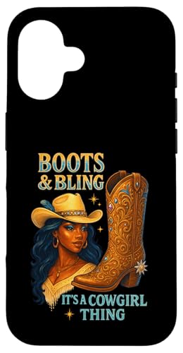 Black Cowgirl Melanin - Boots & Bling It's a Cowgirl Thing Hülle für iPhone 16 Black Cowgirl Melanin - Boots & Bling It's a Cowgirl Thing Hülle für iPhone 16 von Black History Texas African American Cowgirl South