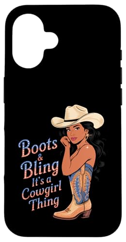 Black Cowgirl Melanin - Boots & Bling It's a Cowgirl Thing Hülle für iPhone 16 Black Cowgirl Melanin - Boots & Bling It's a Cowgirl Thing Hülle für iPhone 16 von Black History Texas African American Cowgirl South