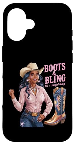 Black Cowgirl Melanin - Boots & Bling It's a Cowgirl Thing Hülle für iPhone 16 Black Cowgirl Melanin - Boots & Bling It's a Cowgirl Thing Hülle für iPhone 16 von Black History Texas African American Cowgirl South