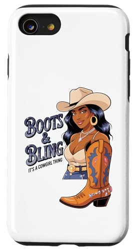 Black Cowgirl Melanin - Boots & Bling It's a Cowgirl Thing Hülle für iPhone SE (2020) / 7 / 8 von Black History Texas African American Cowgirl South