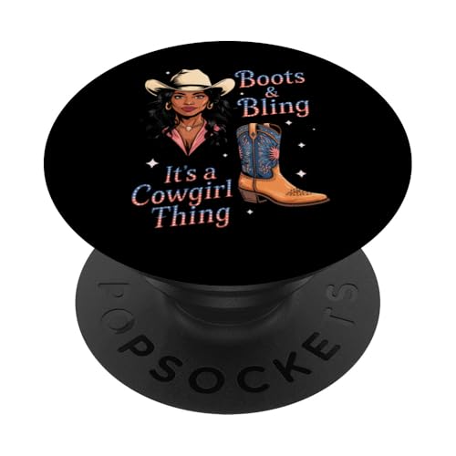 Black Cowgirl Melanin - Boots & Bling It's a Cowgirl Thing PopSockets Klebender PopGrip Black Cowgirl Melanin - Boots & Bling It's a Cowgirl Thing PopSockets Klebender PopGrip von Black History Texas African American Cowgirl South