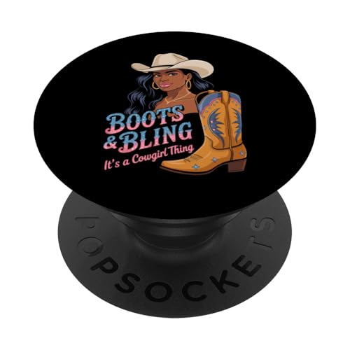 Black Cowgirl Melanin - Boots & Bling It's a Cowgirl Thing PopSockets Klebender PopGrip Black Cowgirl Melanin - Boots & Bling It's a Cowgirl Thing PopSockets Klebender PopGrip von Black History Texas African American Cowgirl South