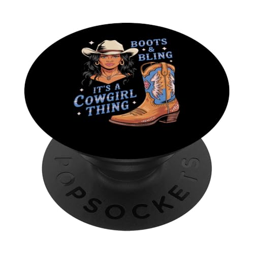Black Cowgirl Melanin - Boots & Bling It's a Cowgirl Thing PopSockets Klebender PopGrip Black Cowgirl Melanin - Boots & Bling It's a Cowgirl Thing PopSockets Klebender PopGrip von Black History Texas African American Cowgirl South
