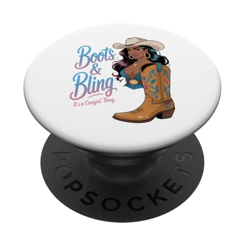 Black Cowgirl Melanin - Boots & Bling It's a Cowgirl Thing PopSockets Klebender PopGrip Black Cowgirl Melanin - Boots & Bling It's a Cowgirl Thing PopSockets Klebender PopGrip von Black History Texas African American Cowgirl South