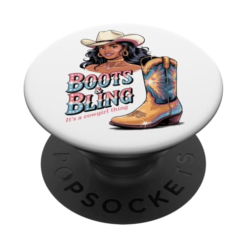 Black Cowgirl Melanin - Boots & Bling It's a Cowgirl Thing PopSockets Klebender PopGrip Black Cowgirl Melanin - Boots & Bling It's a Cowgirl Thing PopSockets Klebender PopGrip von Black History Texas African American Cowgirl South
