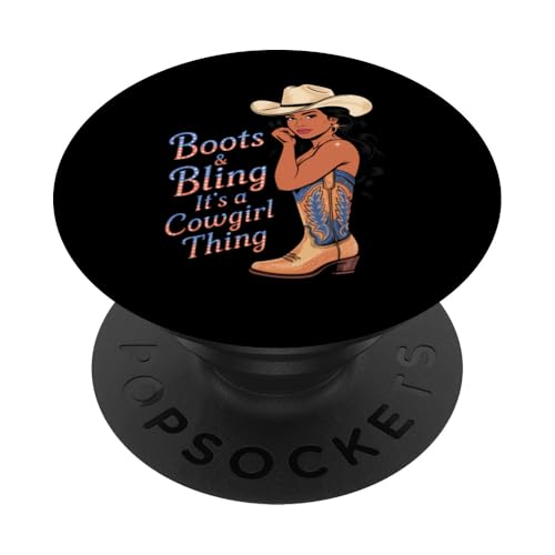 Black Cowgirl Melanin - Boots & Bling It's a Cowgirl Thing PopSockets Klebender PopGrip Black Cowgirl Melanin - Boots & Bling It's a Cowgirl Thing PopSockets Klebender PopGrip von Black History Texas African American Cowgirl South