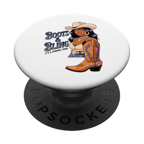 Black Cowgirl Melanin - Boots & Bling It's a Cowgirl Thing PopSockets Klebender PopGrip Black Cowgirl Melanin - Boots & Bling It's a Cowgirl Thing PopSockets Klebender PopGrip von Black History Texas African American Cowgirl South
