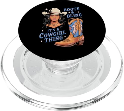 Black Cowgirl Melanin - Boots & Bling It's a Cowgirl Thing PopSockets PopGrip für MagSafe Black Cowgirl Melanin - Boots & Bling It's a Cowgirl Thing PopSockets PopGrip für MagSafe von Black History Texas African American Cowgirl South