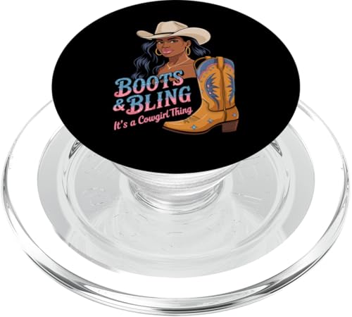 Black Cowgirl Melanin - Boots & Bling It's a Cowgirl Thing PopSockets PopGrip für MagSafe Black Cowgirl Melanin - Boots & Bling It's a Cowgirl Thing PopSockets PopGrip für MagSafe von Black History Texas African American Cowgirl South