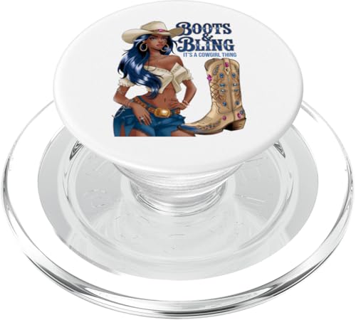 Black Cowgirl Melanin - Boots & Bling It's a Cowgirl Thing PopSockets PopGrip für MagSafe Black Cowgirl Melanin - Boots & Bling It's a Cowgirl Thing PopSockets PopGrip für MagSafe von Black History Texas African American Cowgirl South