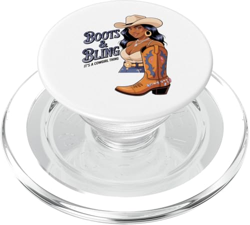 Black Cowgirl Melanin - Boots & Bling It's a Cowgirl Thing PopSockets PopGrip für MagSafe Black Cowgirl Melanin - Boots & Bling It's a Cowgirl Thing PopSockets PopGrip für MagSafe von Black History Texas African American Cowgirl South