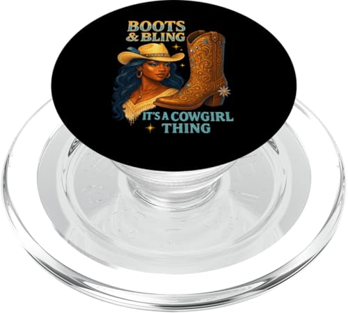 Black Cowgirl Melanin - Boots & Bling It's a Cowgirl Thing PopSockets PopGrip für MagSafe Black Cowgirl Melanin - Boots & Bling It's a Cowgirl Thing PopSockets PopGrip für MagSafe von Black History Texas African American Cowgirl South