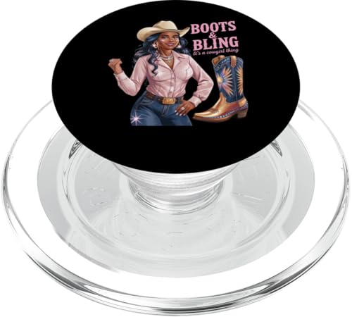 Black Cowgirl Melanin - Boots & Bling It's a Cowgirl Thing PopSockets PopGrip für MagSafe Black Cowgirl Melanin - Boots & Bling It's a Cowgirl Thing PopSockets PopGrip für MagSafe von Black History Texas African American Cowgirl South