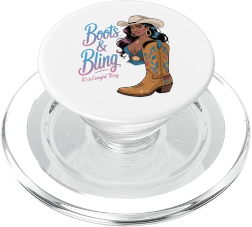 Black Cowgirl Melanin - Boots & Bling It's a Cowgirl Thing PopSockets PopGrip für MagSafe Black Cowgirl Melanin - Boots & Bling It's a Cowgirl Thing PopSockets PopGrip für MagSafe von Black History Texas African American Cowgirl South