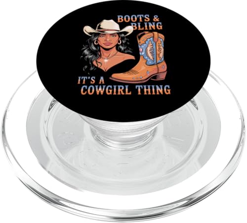 Black Cowgirl Melanin - Boots & Bling It's a Cowgirl Thing PopSockets PopGrip für MagSafe von Black History Texas African American Cowgirl South