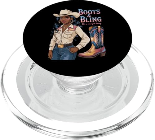 Black Cowgirl Melanin - Boots & Bling It's a Cowgirl Thing PopSockets PopGrip für MagSafe Black Cowgirl Melanin - Boots & Bling It's a Cowgirl Thing PopSockets PopGrip für MagSafe von Black History Texas African American Cowgirl South