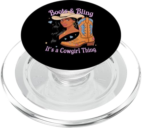 Black Cowgirl Melanin - Boots & Bling It's a Cowgirl Thing PopSockets PopGrip für MagSafe Black Cowgirl Melanin - Boots & Bling It's a Cowgirl Thing PopSockets PopGrip für MagSafe von Black History Texas African American Cowgirl South