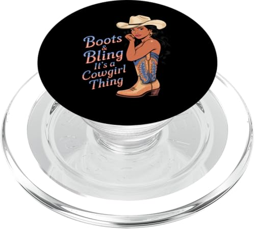 Black Cowgirl Melanin - Boots & Bling It's a Cowgirl Thing PopSockets PopGrip für MagSafe Black Cowgirl Melanin - Boots & Bling It's a Cowgirl Thing PopSockets PopGrip für MagSafe von Black History Texas African American Cowgirl South