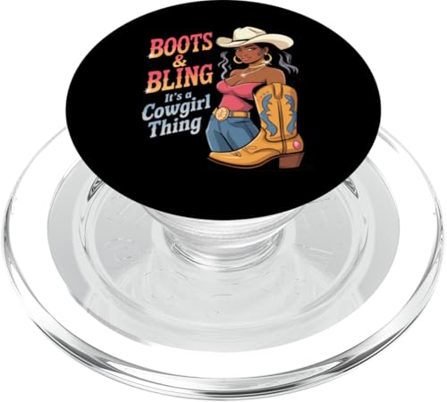 Black Cowgirl Melanin - Boots & Bling It's a Cowgirl Thing PopSockets PopGrip für MagSafe Black Cowgirl Melanin - Boots & Bling It's a Cowgirl Thing PopSockets PopGrip für MagSafe von Black History Texas African American Cowgirl South