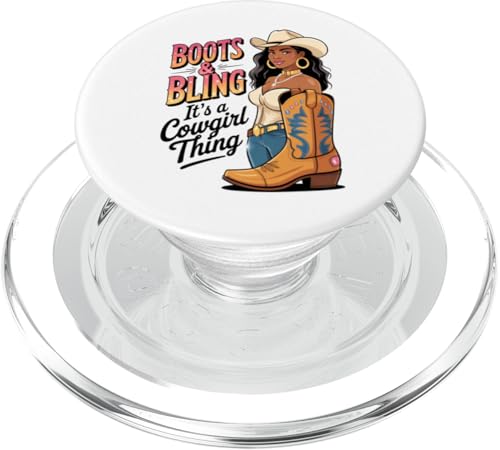 Black Cowgirl Melanin - Boots & Bling It's a Cowgirl Thing PopSockets PopGrip für MagSafe Black Cowgirl Melanin - Boots & Bling It's a Cowgirl Thing PopSockets PopGrip für MagSafe von Black History Texas African American Cowgirl South