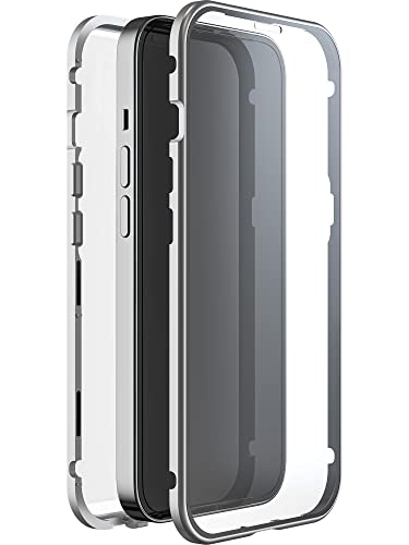 Black Rock - Hülle 360 Grad Glass Case Passend für Apple iPhone 14 I Handyhülle, Magnet Verschluss (Transparent mit silbernem Rahmen) von Black Rock