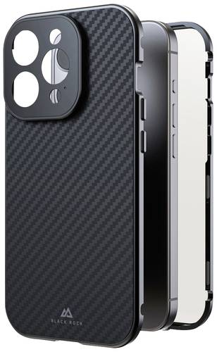 Black Rock 360° Glass Cover Apple iPhone 15 Pro Carbon Induktives Laden, Stoßfest von Black Rock