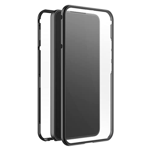 Black Rock - Hülle 360 Grad Glass Case Passend für Samsung Galaxy S23 5G I Handyhülle, Magnet Verschluss, Cover (Transparent mit schwarzem Rahmen) von Black Rock