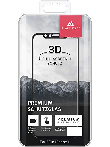 Black Rock - 3D Glass Screen Protector 0,3 mm 9H für Apple iPhone 11 | Schutzglas, Schutzfolie, Panzerglas (Transparent mit schwarzem Rahmen) von Black Rock