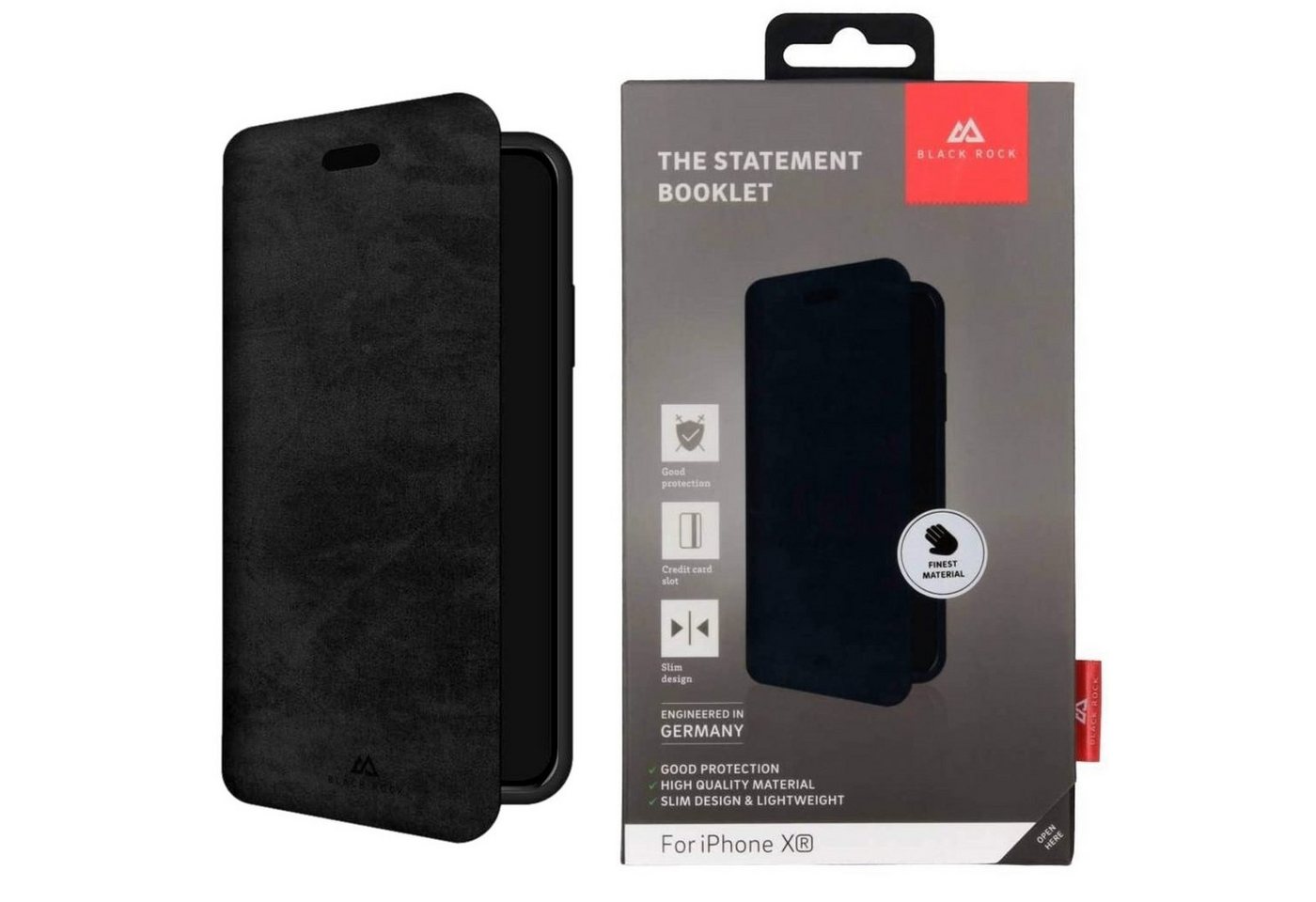 Black Rock Handyhülle Klapp-Tasche Aufprall-Schutz Cover Hülle Case, Booklet Format, Sturz-Schutz, Book-Case Wireless-Charging kompatibel von Black Rock