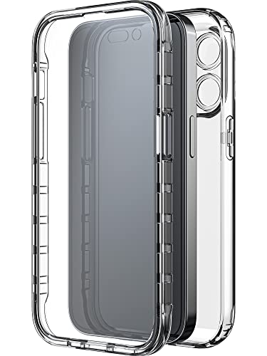 Black Rock - Hülle 360 Grad Clear Case Passend für Apple iPhone 14 Pro I Handyhülle, Kratzschutz, TPU (Transparent) von Black Rock