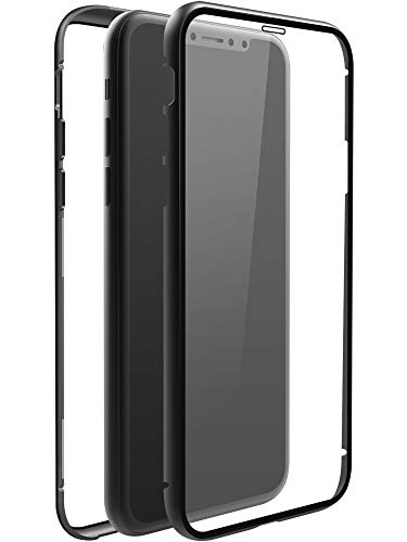Black Rock - Hülle 360 Grad Glass Case Handyhülle Passend für Apple iPhone XS Max | Magnet Verschluss, Durchsichtig, Cover (Transparent mit schwarzem Rahmen) von Black Rock